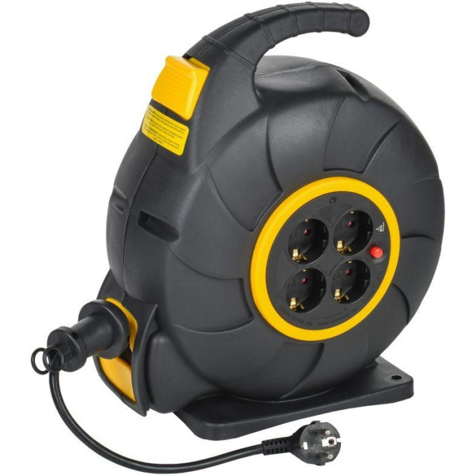 Удлинитель на катушке IEK TWIST 4х20м с заземл. Автосмотка 16А IP20 ПВС 3х1,5 TW-KP27-16-04-20